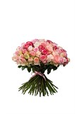 Букет микс из 51 розы (Эквадор) 70 см с лентой 2503 - фото 5183