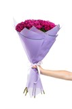 Букет из 15 фиолетовых кустовых хризантем (Пурпл Стар) в оформлении 2416_6AA86 - фото 5325